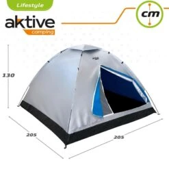 Tente 4 Hommes 205x205x130 Cm Aktive 8 Tente 4 Hommes 205x205x130 Cm Aktive -Matériel De Camping tente 4 hommes 205x205x130 cm aktive 2