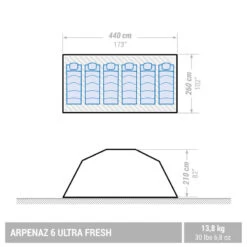 Quechua Tente à Arceaux De Camping - Arpenaz 6 ULTRAFRESH - 6 Personnes - -Matériel De Camping tente a arceaux de camping arpenaz 6 ultrafresh 6 personnes 1