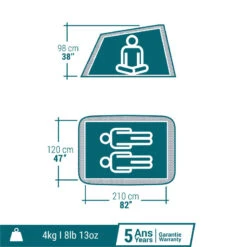 Quechua Tente De Camping - 2 SECONDS - 2 Places - Fresh & Black 13 Quechua Tente De Camping - 2 SECONDS - 2 Places - Fresh & Black -Matériel De Camping tente de camping 2 seconds 2 places fresh and black 1