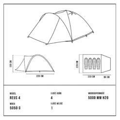 Tente De Camping - Alpinus REUS 4 - 4 Places -Matériel De Camping tente de camping alpinus reus 4 4 places 2