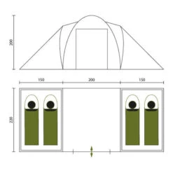 Tente Dôme Hammerfest 4 Sleeper Protect - Sol Cousu - 4 Pers - 2 Cabines Noires -Matériel De Camping tente dome hammerfest 4 sleeper protect sol cousu 4 pers 2 cabines noires 6
