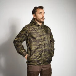 VESTE CHASSE IMPERMÉABLE LEGERE CAMO VERTE 100 -Matériel De Camping veste chasse impermeable legere camo verte 100 4
