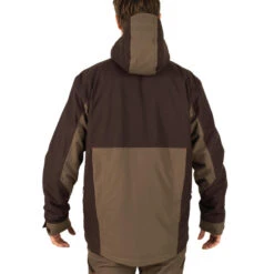VESTE CHASSE IMPERMEABLE RENFORT MARRON 500 -Matériel De Camping veste chasse impermeable renfort marron 500 3