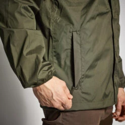VESTE CHASSE IMPERMEABLE VERTE 100 -Matériel De Camping veste chasse impermeable verte 100 4