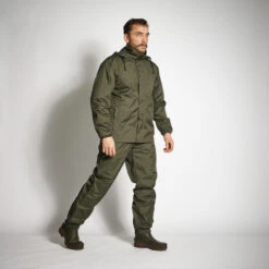 VESTE CHASSE IMPERMEABLE VERTE 100 -Matériel De Camping veste chasse impermeable verte 100 7