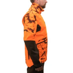 VESTE CHASSE RESISTANTE IMPERMEABLE ORANGE FLUO SUPERTRACK 900 LIGHT -Matériel De Camping veste chasse resistante impermeable orange fluo supertrack 900 light 6