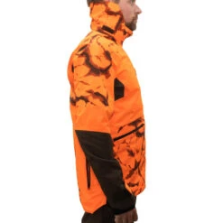 VESTE CHASSE RESISTANTE IMPERMEABLE ORANGE FLUO SUPERTRACK 900 LIGHT -Matériel De Camping veste chasse resistante impermeable orange fluo supertrack 900 light 7
