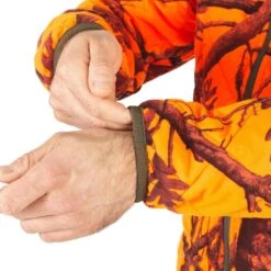 VESTE CHASSE REVERSIBLE SILENCIEUSE CAMOUFLAGE/CAMOUFLAGE FLUO -Matériel De Camping veste chasse reversible silencieuse camouflagecamouflage fluo 4