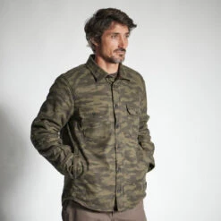 VESTE MOUTONNÉE TYPE SURCHEMISE 500 CAMO -Matériel De Camping veste moutonnee type surchemise 500 camo 5