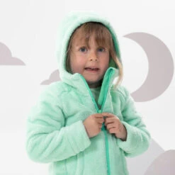 Quechua Veste Polaire Chaude De Randonnée - MH500 Turquoise - Enfant 2- 6 Ans -Matériel De Camping veste polaire chaude de randonnee mh500 turquoise enfant 2 6 ans 3