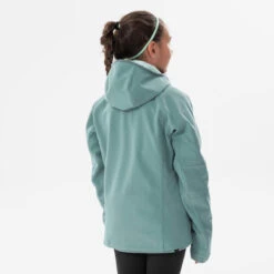 Quechua VESTE SOFTSHELL RANDONNEE - MH550 VERT PASTEL - ENFANT 7-15 ANS -Matériel De Camping veste softshell randonnee mh550 vert pastel enfant 7 15 ans 3