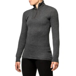Woolpower Merino Base Layer Zip Turtleneck 200 - Gris -Matériel De Camping woolpower merino base layer zip turtleneck 200 gris 1